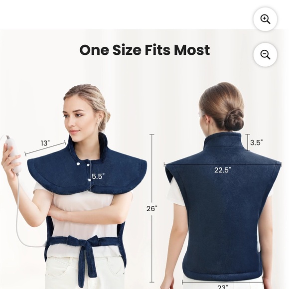 Large Heating Pad for Back & Shoulder - Blue - Picture 2 of 5